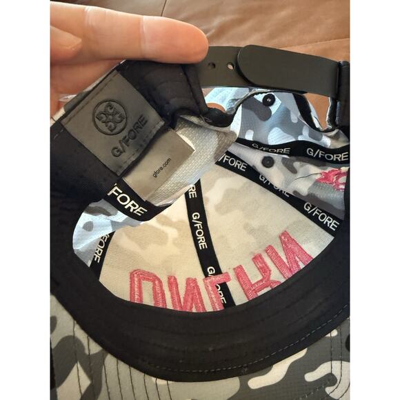 TGU X g/fore Green Camo Baseball Hat Great Unlearn Grey Pink - Picture 2 of 3